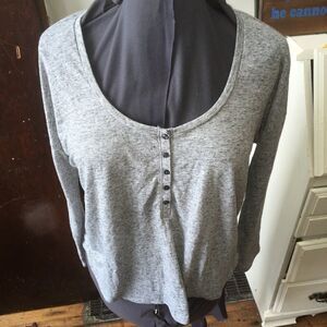 Victoria’s Secret heathered Henley comfortable relaxed long sleeve shirt